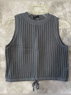 Sleeveless Knit Tank Top - Charcoal (love 21)
